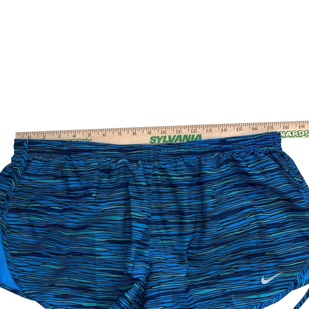 NIKE RUNNING WOMENS DRI-FIT TEMPO ULTRA SHORTS 3" 723944 Blue Stripe Print XL - Picture 7 of 10
